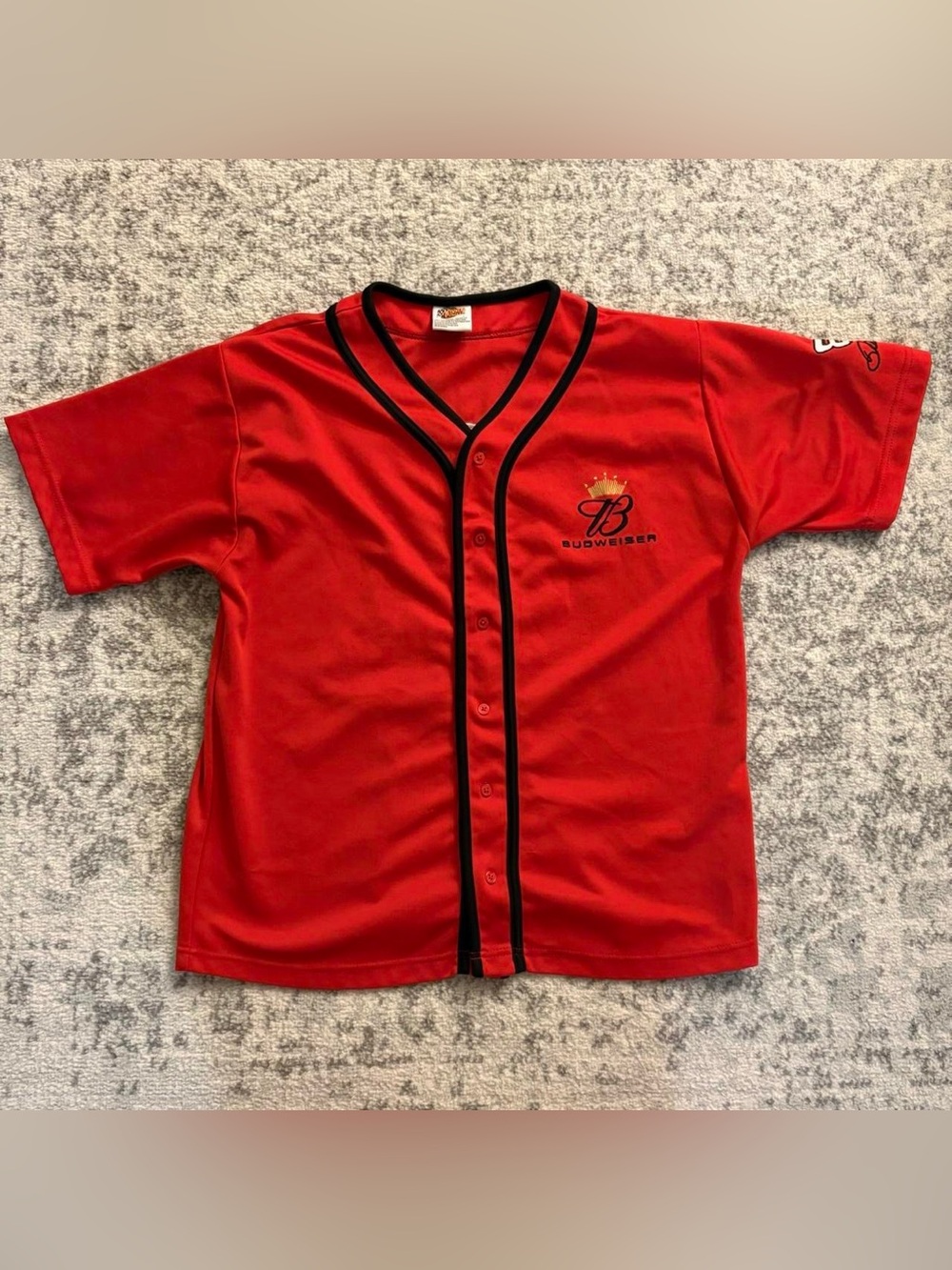 Men’s Large Winners Circle Dale Earnhardt Jr Red and Black Baseball Jersey